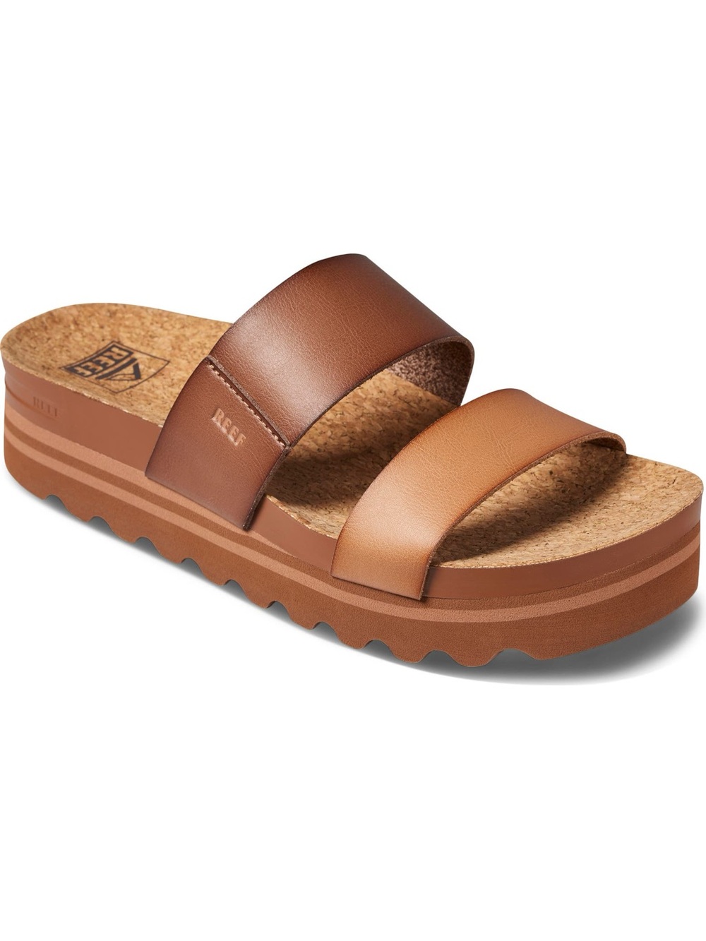 Women’s 9 Reef Espresso Vegan Strap Cushioned Arch Support Slide Sandals
